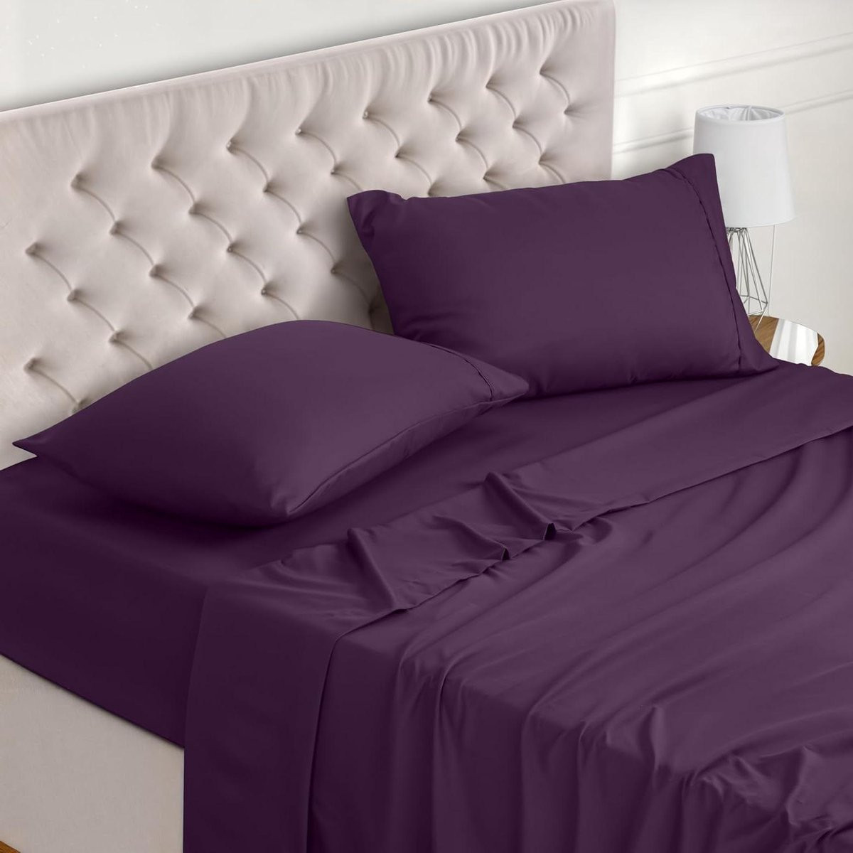 Paarse beddengoed set van zacht microvezel voor volwassenen, 150x200 cm