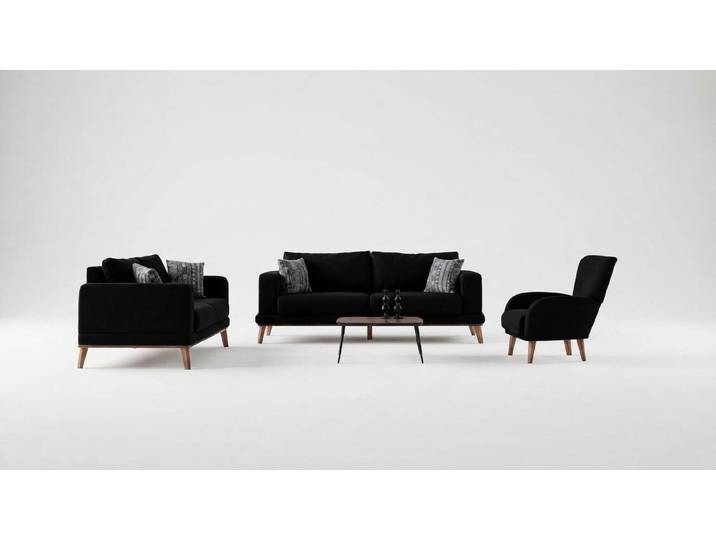 JVmoebel Polstergarnitur Bequeme graue Sofagarnitur mit elegantem Design und hohem Komfort, (Set, 3-tlg), Made in Europe