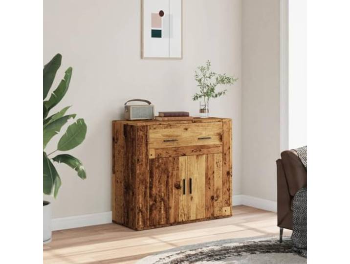 RJPLMFV Anrichte aus Holz, 80 x 33 x 70 cm, Schrank mit Türen Feuchtigkeitsbeständiges Holzwerkstoff, robuste Oberseite für Dekoration, Wandbefestigung inklusive