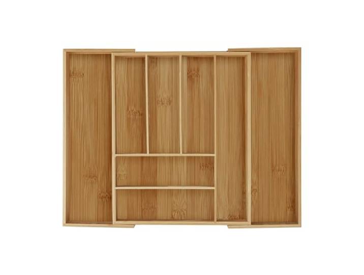 Relaxdays Range-couvert\, bambou\, extensible\, organiseur pour tiroir\, séparateur\, HLP 6\,5x57\,5x43 cm\, nature