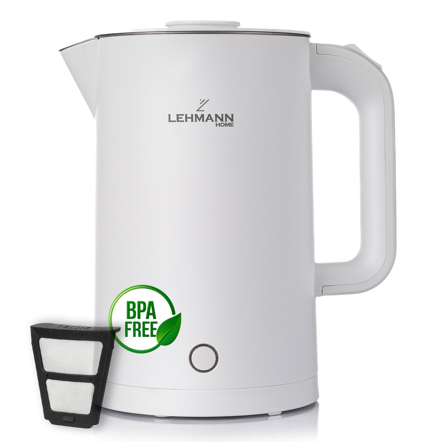 Lehmann Elektrische waterkoker 2200W met LED-verlichting, 1,7 l, roestvrij staal