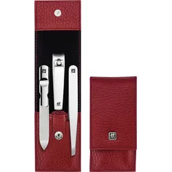 Classic Inox Maniküre-Zubehör rot im Etui 3 El.