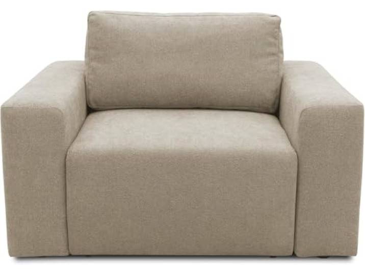 DOMO. collection Sessel Lares, Federkernpolsterung, Beige Sessel mit Federkernpolsterung und losen Rückenkissen, harmonisch zum Sofa, 106 x 116 x 85 cm (BxTxH)