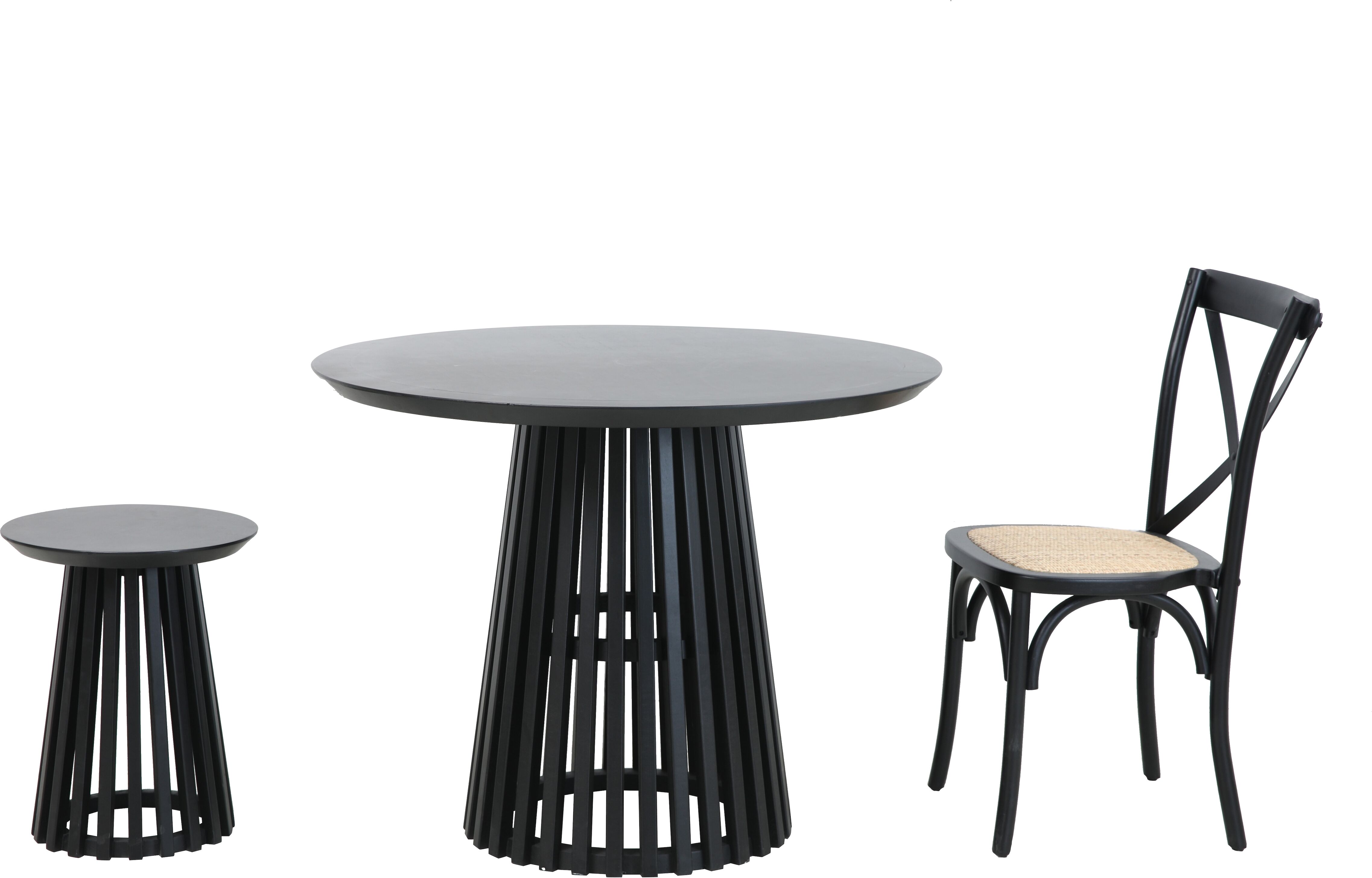 Esstisch SIT "Portland Ø 100 cm mit Säulengestell & Schweizer Kante", schwarz (schwarz, schwarz, schwarz), B:100cm H:77cm T:100cm, Hevea, Holz-Furnier, Tische, Esstisch, Säulenfuss schafft komfortable Beinfreiheit am Esstisch schwarz, schwarz, schwarz B/H