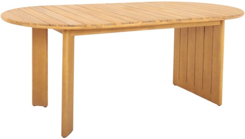 sweeek Table de jardin ovale bois d'acacia 6 places naturel Marron 200x78x100cm