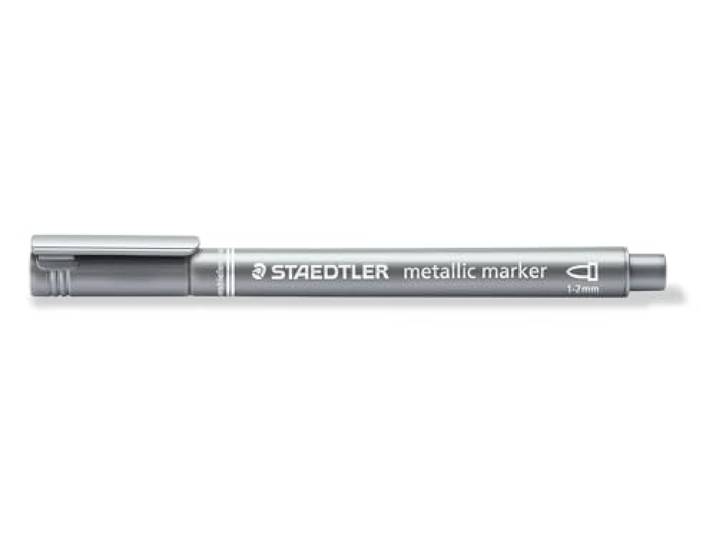 STAEDTLER 8323-81 Metallic Marker, 10 stuks in kartonnen etui, zilver
