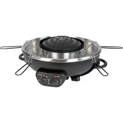Unold 48745 Asia Fondue Hot Pot, Fondue Set, Schwarz, Silber