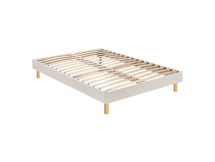 Sommier en kit déco sable blanc - Merinos 140x200
