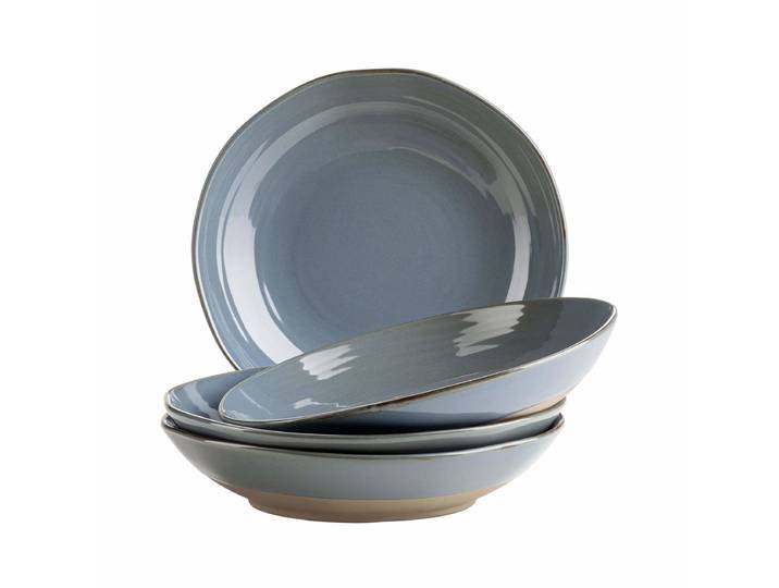 Mäser Nottingham Suppenteller-Set 4-teilig Blau/Grau