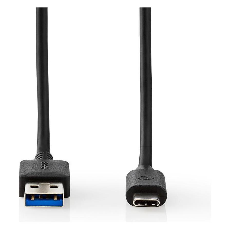 Nedis USB-Kabel USB 3.2 Gen 2 USB-A Stecker USB-Typ-C Stecker 10 Gbps 60 W Vernickelt Unisex (1 m, USB 3.2 Gen 2, 60 W) (CCGW61650BK10)