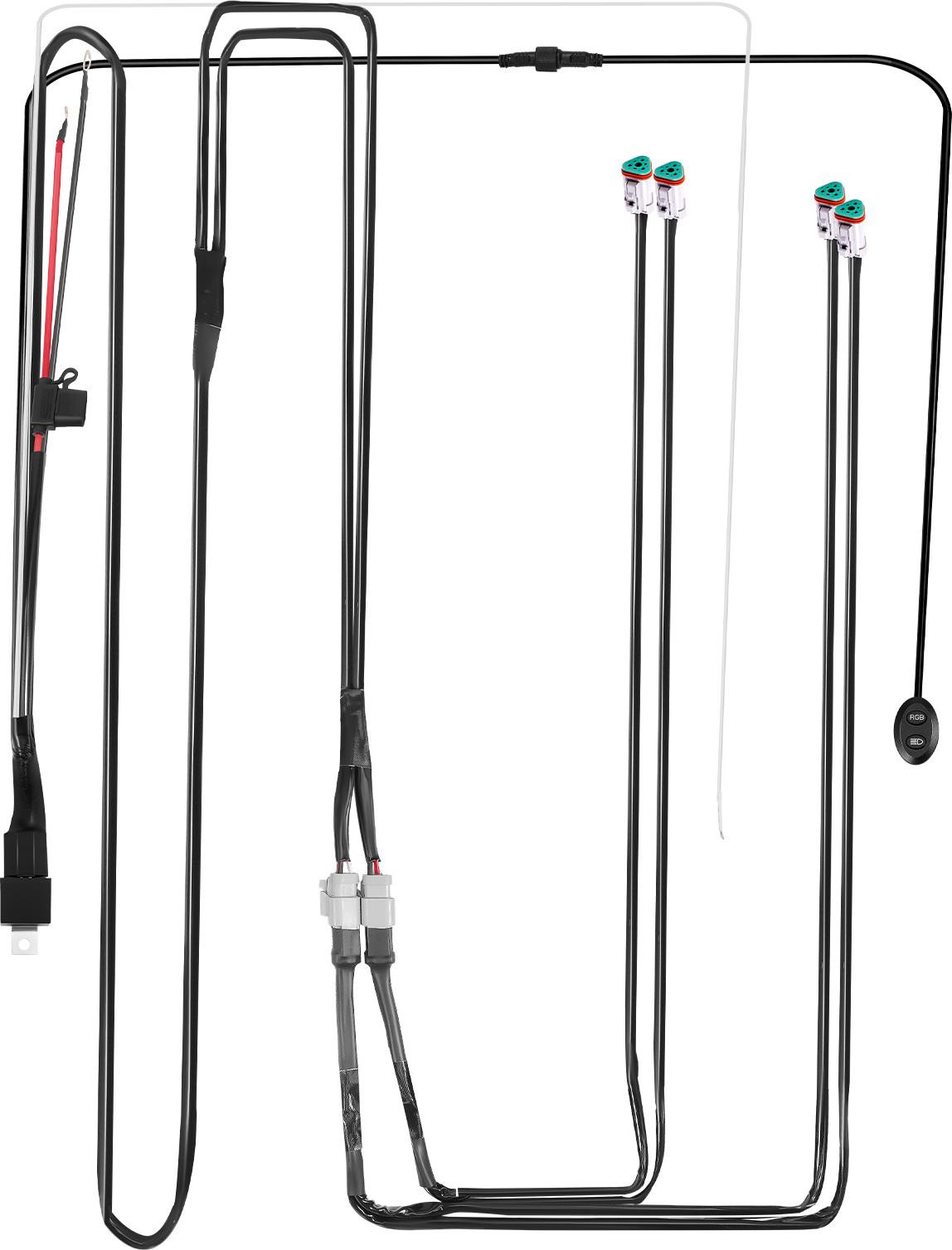 maXpeedingrods Kabelset met aanraakschakelaar voor RGB LED-verlichting, 4-voudig, 14AWG, 480W/12V, PVC