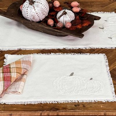 VHC Brands White Harvest Placemat Set of 4
