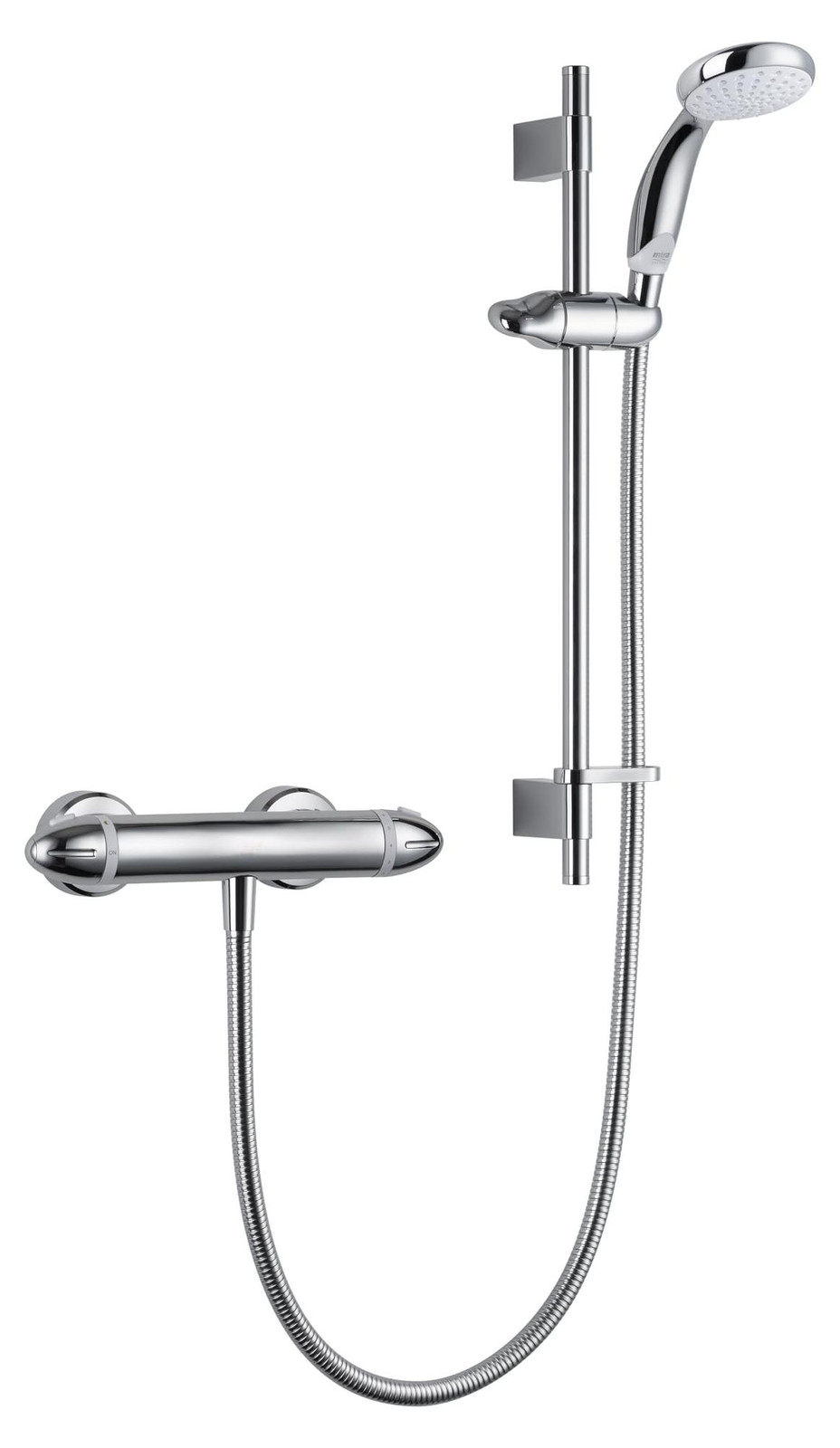 Dripio Douchearmatuur Coda Pro EV met één uitloop, chroom, inclusief 110 mm douchekop, thermostaat en safety stop