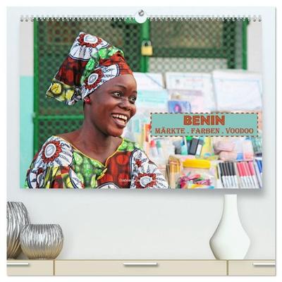 Benin Märkte Farben Voodoo (hochwertiger Premium Wandkalender 2027 DIN A2 quer), Kunstdruck in Hochglanz