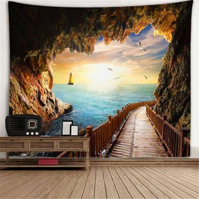 Uplifted Finds Scenic Aperture Mural   Tree Hole Perspective Window Tapestry   Executive Studio & Nature Sanctuary Decor 215 150 X 100 Cm