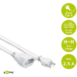 GOOBAY 50509 - Verlängerung Eurostecker, 5 m , weiß
