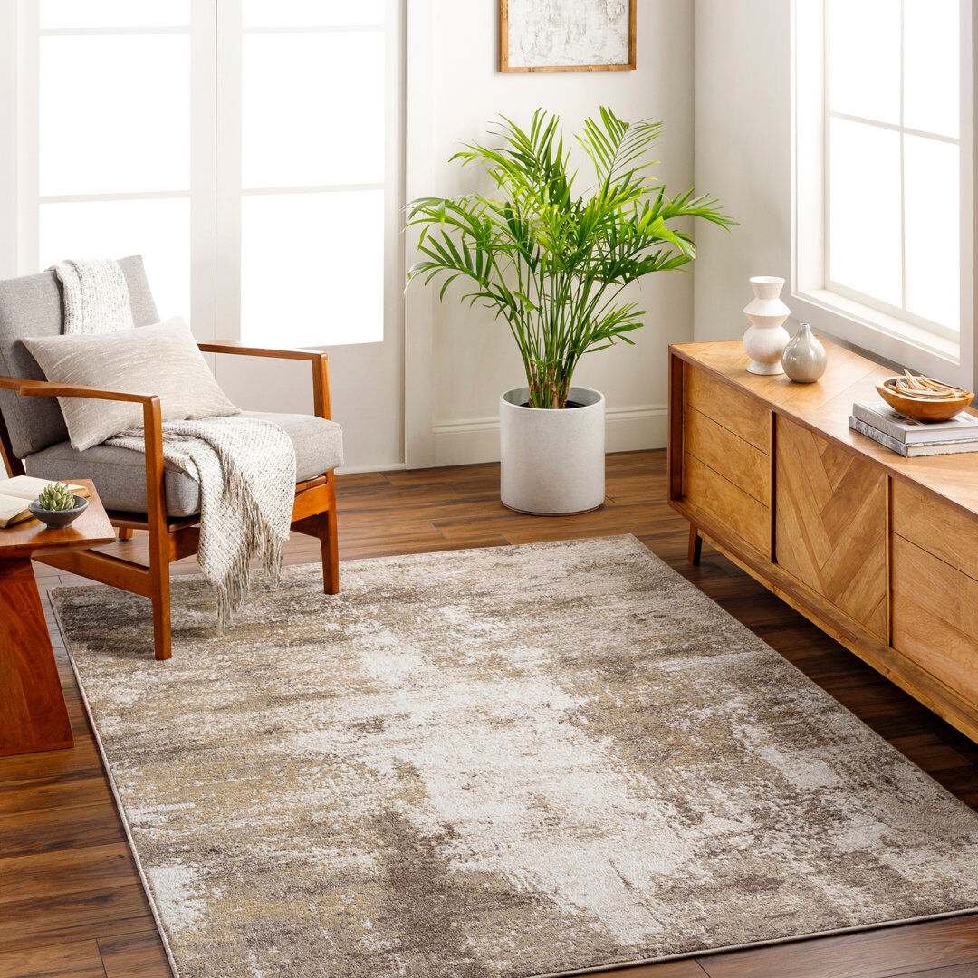 Latitude Run Amneris Abstract Area Rug Taupe Rectangle 240 x 305 cm