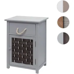 Kommode HWC-K83, Schrank Schubladenschrank, Holz 55x39,5x28,5cm ~ grau, Polyrattan dunkelgrau