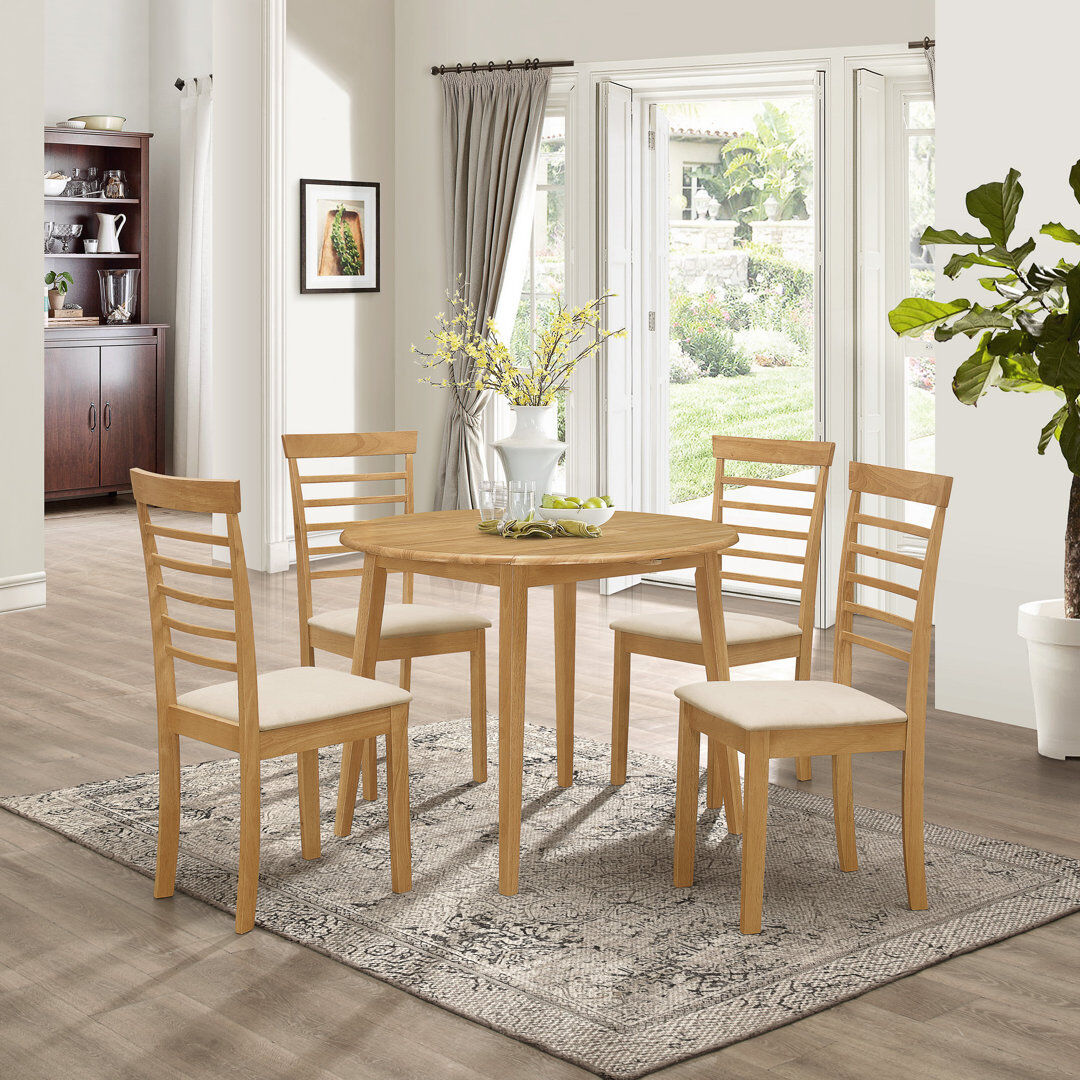 ClassicLiving Ahwahnee 4 - Person Drop Leaf Dining Set Light Oak/Light Oak/White 4
