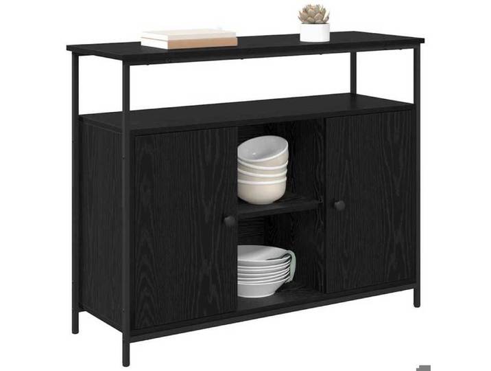Bahut/Commode couloir - Noir SWEETY Buffet Chêne noir 100x35x80cm - bois d'ingénierie CL91651002681