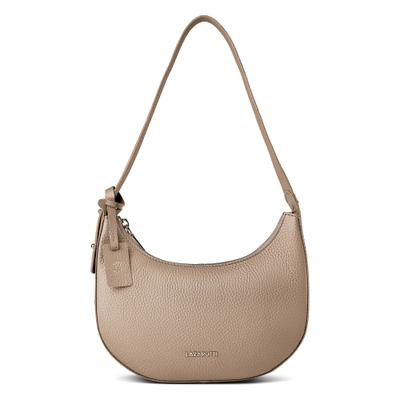 Schultertasche LAZAROTTI "Bologna Leather Schultertasche Leder 24 cm", Damen, Gr. B/H/T: 6cm x 13,5cm, beige (sand), Leder, Taschen Schultertasche