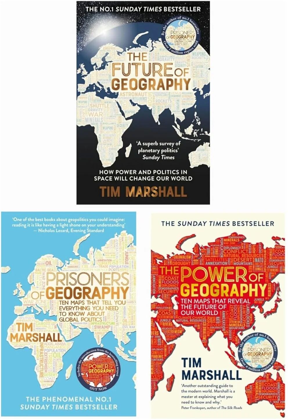 Elliott & Thompson Tim Marshall 3 Books Collection Set - Prisoners of Geography, The Power of Geography, The Future of Geography - Paperback Non Fiction Geopolitics