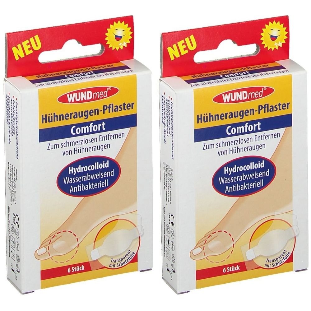 Hühneraugenpflaster Comfort hydrocolloid 2x 2x6 St Pflaster