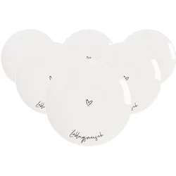 Villeroy & Boch Multipack Statement Fruehstuecksteller Lieblingsmensch - 6 Stück, Teller, Weiss