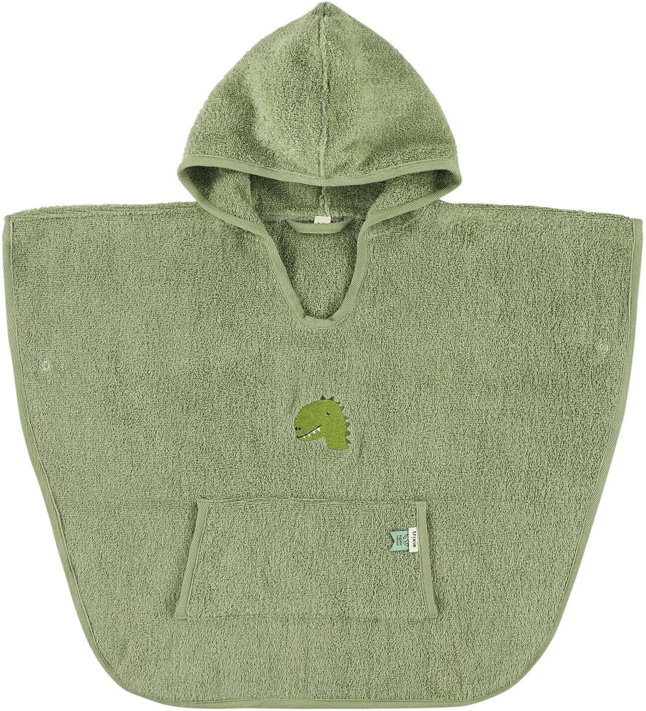 Badeponcho TRIXIE "Dino", Kinder, grün, Obermaterial: 100% Baumwolle, Hausmäntel Badeponcho grün Einheitsgröße