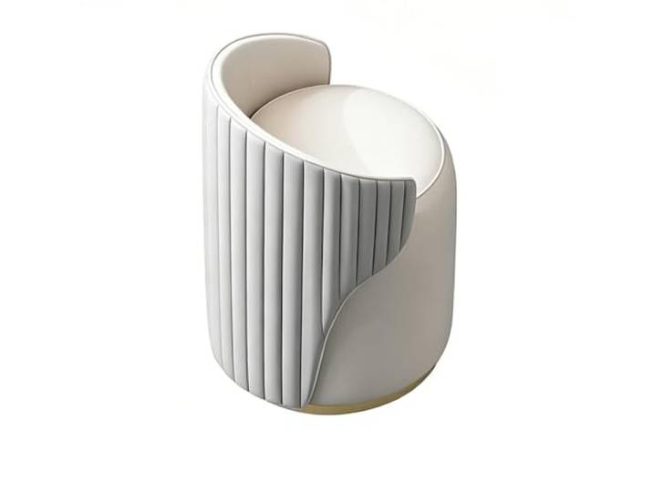 Drehbarer Schminkstuhl, Runder Make-up-Hocker Mit Rückenlehne Massivholzrahmen, ergonomischer Loungesessel, geeignet for Schlafzimmer, Wohnzimmer, Balkon(Grey)