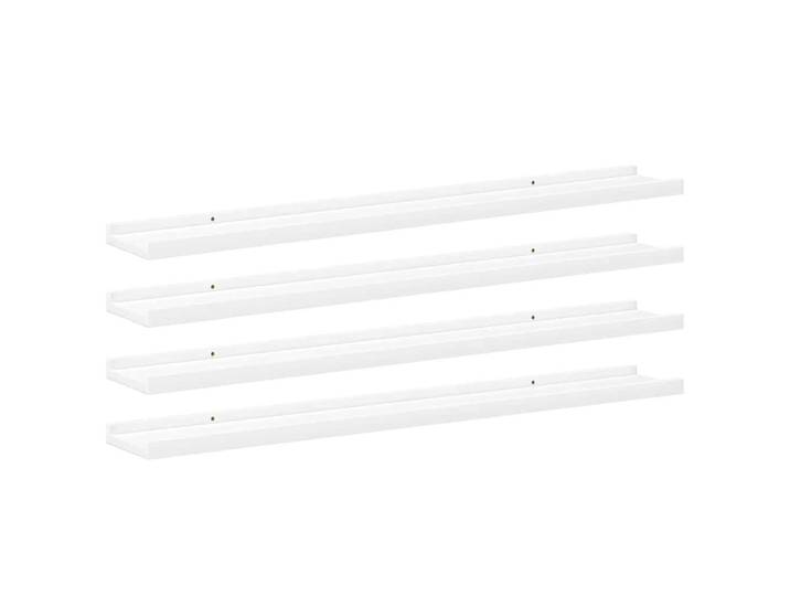 vidaXL Wandregale 4er Set Weiss 80/9X3 Cm, Weiß, 80x3x9 cm, Wohnzimmer, Regale, Wandregale