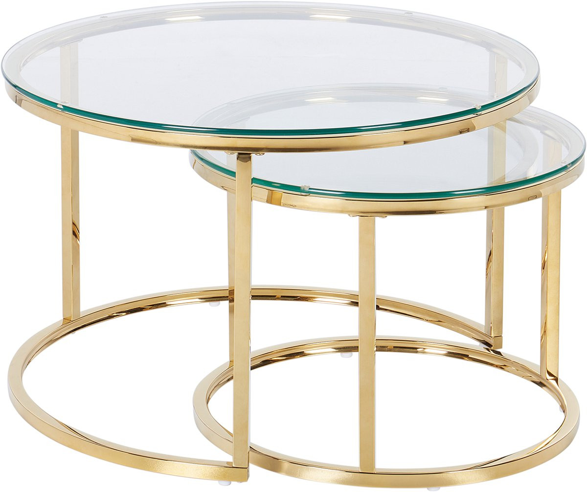 Beliani Grange Salontafel set - Goud - Gehard glas