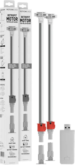 Motionblinds Retrofit startpakket met 2-pack rolgordijn motor en Bridge