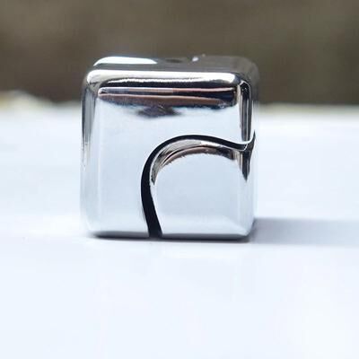 Uplifted Finds Square Decompression Spinning Top Dice Cube Anti Anxiety Fingertip Toy silver