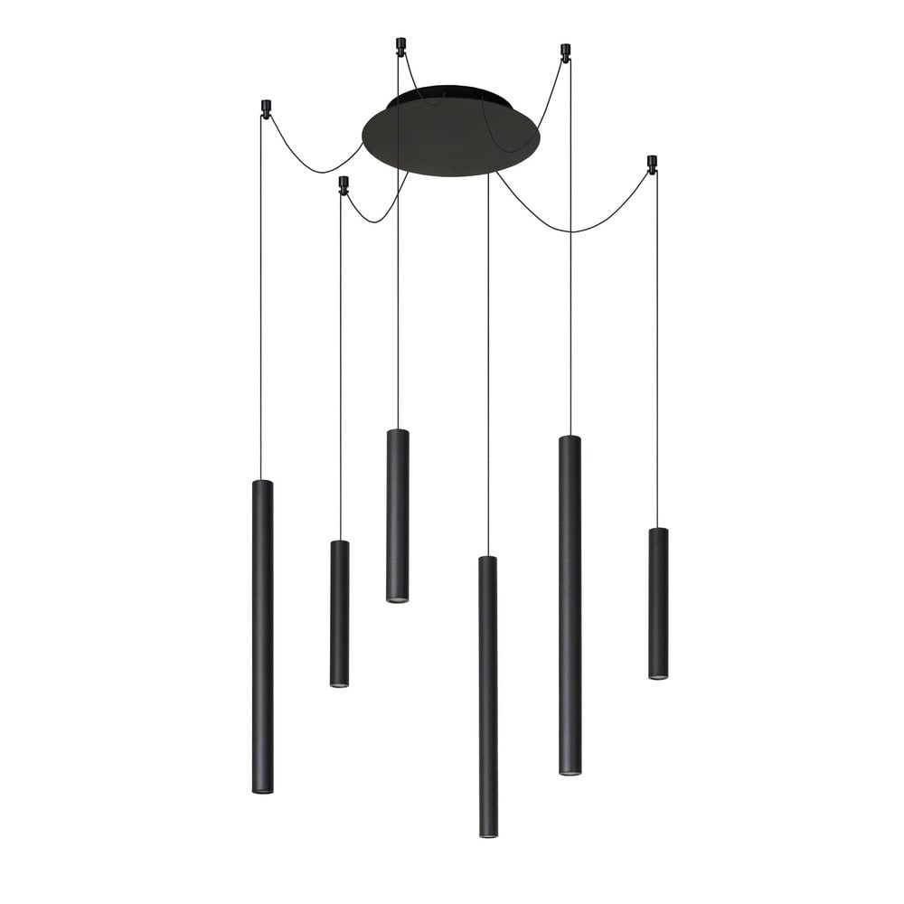 Lucide Lorenz design hanglamp - 6-lichts - zwart - aluminium