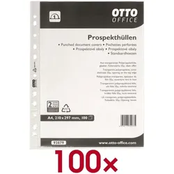 OTTO Office Budget Prospekthüllen A4 glasklar - 100 Stück transparent, 23.1x30.4 cm