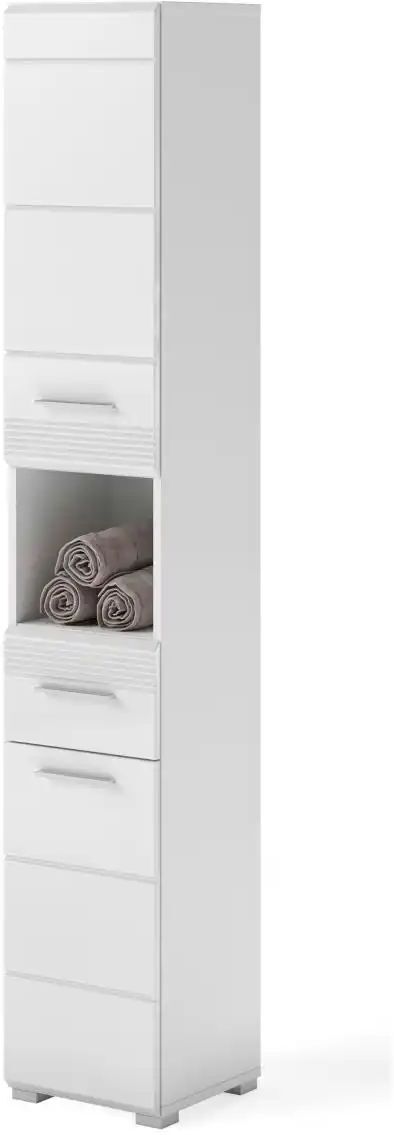 Höffner Hochschrank  Lütauer See ¦ weiß ¦ Maße (cm): B: 30 H: 182 T: 31.0