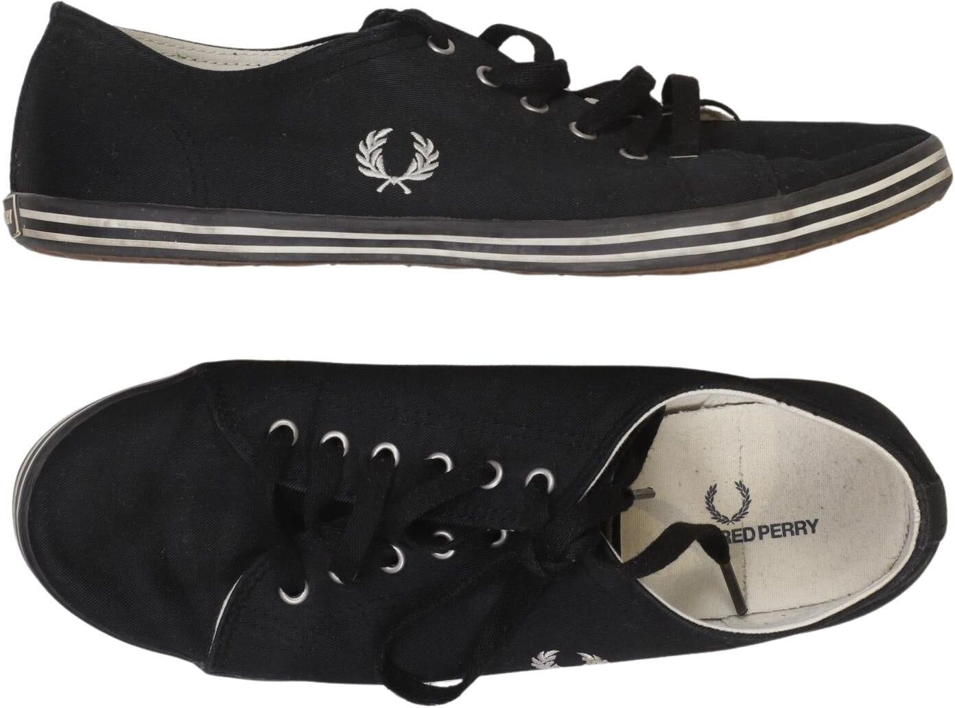 Fred Perry Damen Sneaker, Schwarz, Gr. EU 42, kein / Etikett - Second Hand