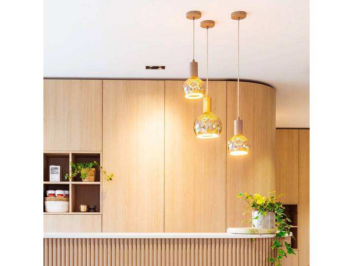 SEGULA Hängeleuchte Flow, dimmbar, Holz hell, für Wohn- / Esszimmer, Holz