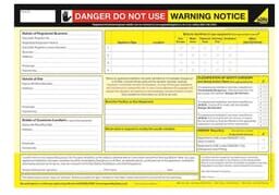 Officially Licensed Gas Safe Gas Safe® Warning Advisory Report Form - Pad of 50