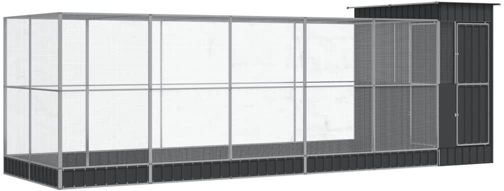 vidaXL Volière avec extension argenté 623x203x216 cm acier