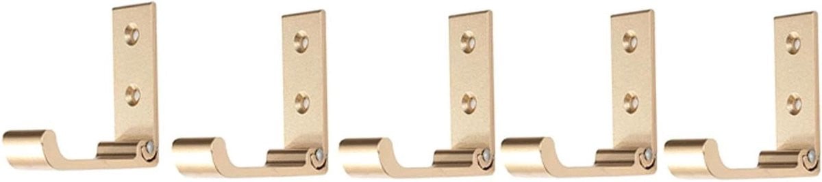 Set van 5 opvouwbare muurhaken in goud van aluminium legering