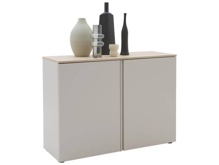 Voleo Sideboard, Eiche, Kaschmir, Kunststoff, 4 Fächer, 120.2x89x43 cm, Wohnzimmer, Kommoden & Sideboards, Sideboards