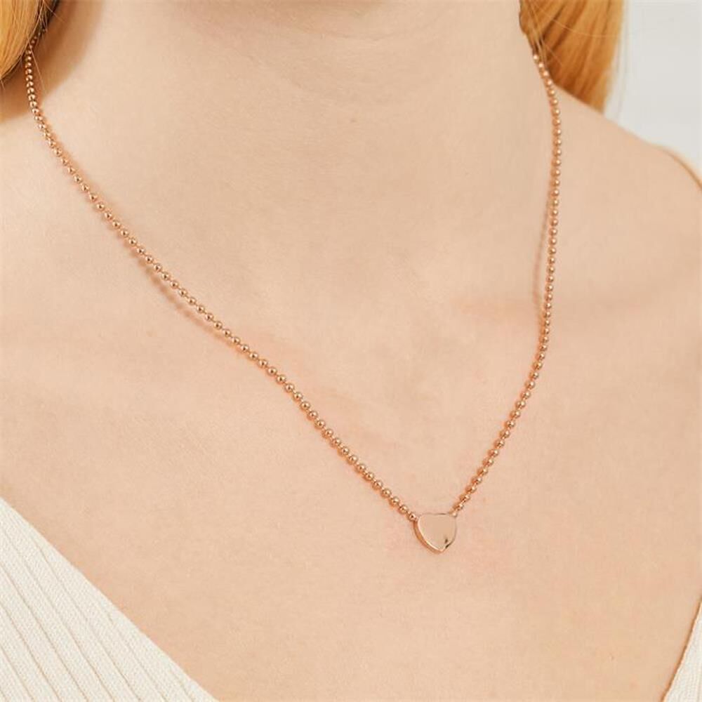 Unique Gravierbare Kette Herz aus rosévergoldetem 925er Silber rosé