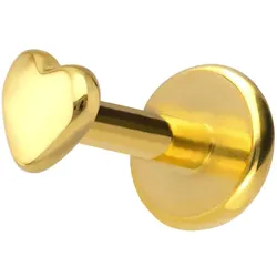 Titan Labret mit Innengewinde + 925er Silber Aufsatz HERZ