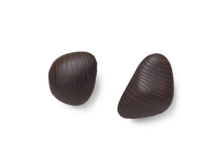 Ferm Living - Cairn Wandhaken, dunkelbraun (2er-Set)