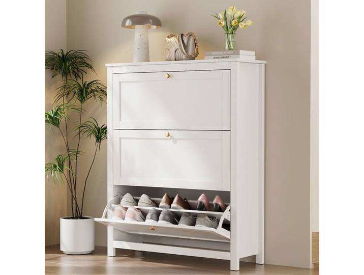 VOWNER Meuble Chaussures Meuble de Rangement à Chaussures Armoire Commode à Chaussures 90 x 110 x 30 cm