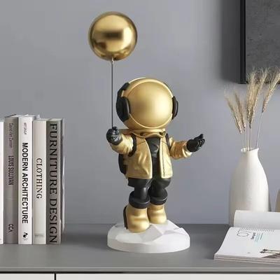 Inspired Finds Balloon Astronaut Resin Ornament Unique Home Decor Craft For Desk, Bookcase, Or Office Decoration glod