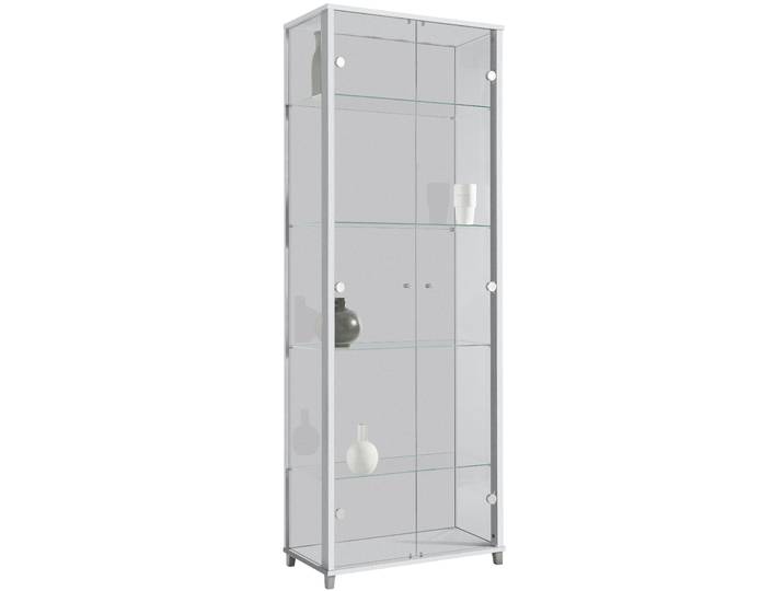 Vitrine FIF MÖBEL OPTIMA , weiss (silberfarben), B:57,5cm H:172cm T:32cm, Holzwerkstoff, Sicherheitsglas ESG, Schränke, Vitrine, Standvitrine, Vitrinenschrank, Glasvitrine, Sammlervitrine