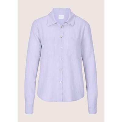 Hemdbluse MADELEINE "Leinenhemd Hemdbluse mit Taschen", Damen, Gr. 38, lila (hellamethyst), Obermaterial: 100% Leinen LI., Modern, gerade, Blusen Hemdbluse, Hemdblusenschnitt